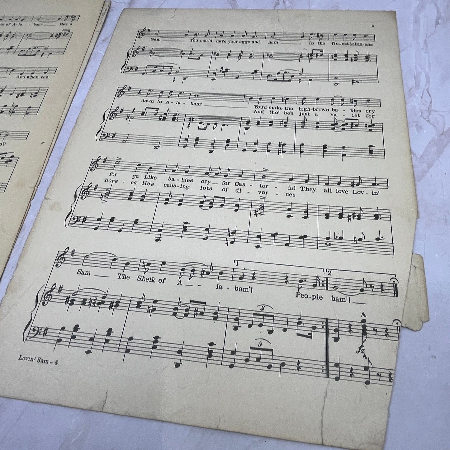 1922 Lovin' Sam The Sheik of Alabam Jack Yellen Florence Brady Sheet Music Ti5