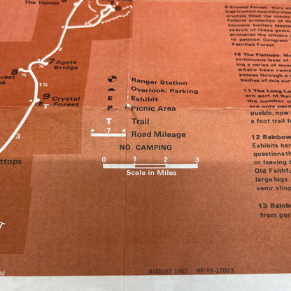 1968 Petrified Forest National Park Arizona Fold Out Travel Map & Brochure TG8-Z