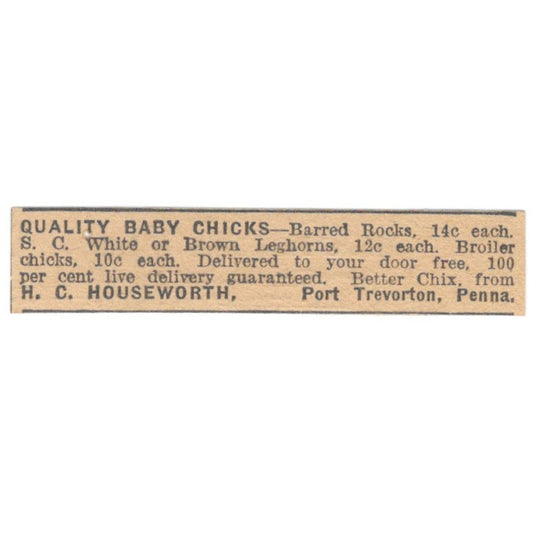 H.C. Houseworth Baby Port Trevorton PA 1922 Magazine Ad AF2-T1