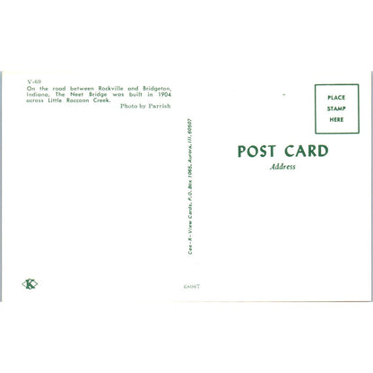 Neet Bridge Little Raccoon Creek Rockville IN Covered Bridge Postcard PC2