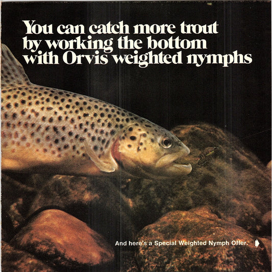 Orvis Weighted Nymphs Fly Fishing Manchester VT 1977 Ad D25