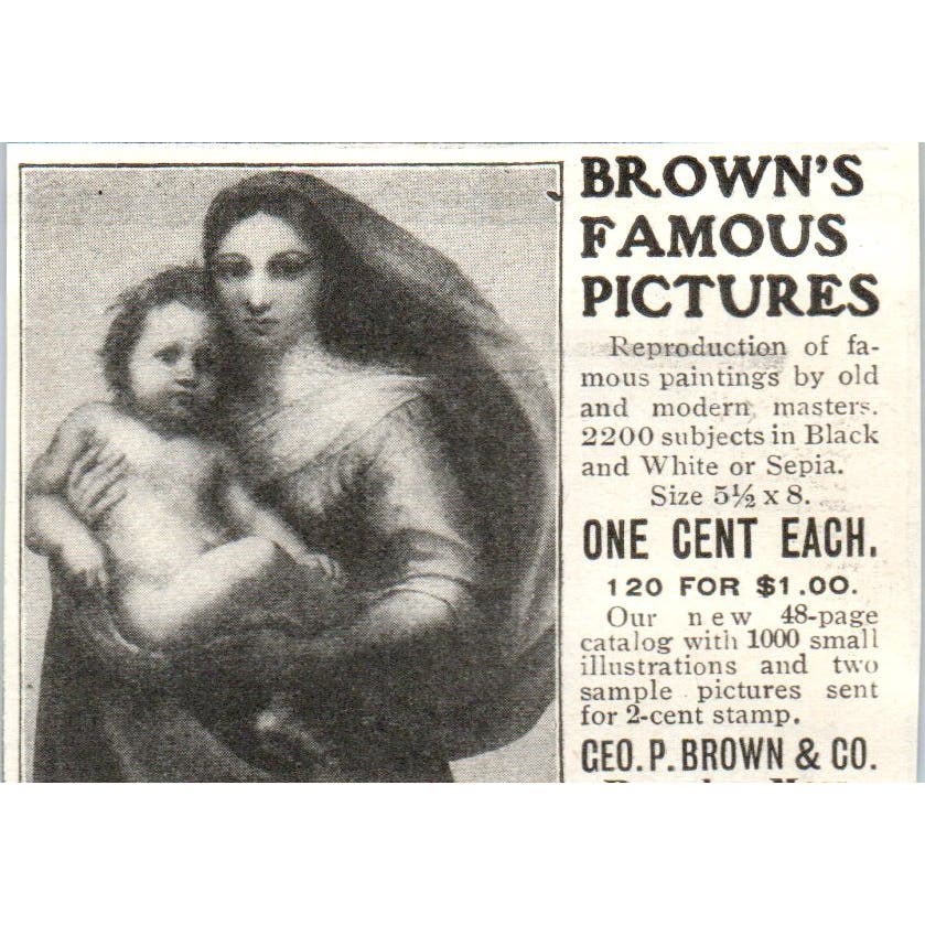 Geo. P. Brown & Co Famous Pictures Beverley MA c1905 Advertisement AE7-A3