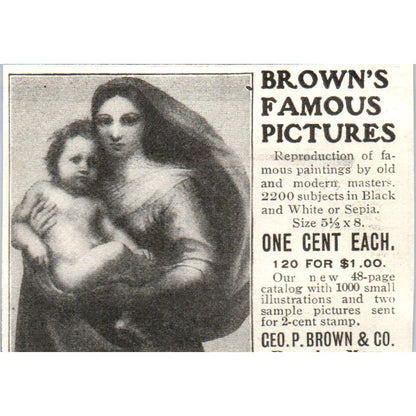 Geo. P. Brown & Co Famous Pictures Beverley MA c1905 Advertisement AE7-A3