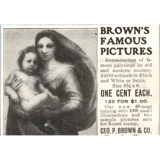 Geo. P. Brown & Co Famous Pictures Beverley MA c1905 Advertisement AE7-A3