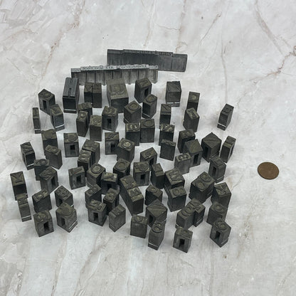 Huge Lot of Vintage Letterpress Printers Block Plates - Mostly Letters, Numbers TG8