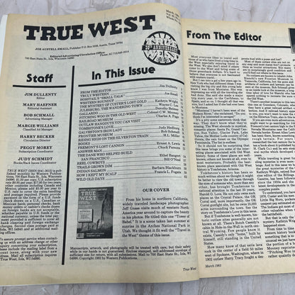 1983 March - True West Magazine Outlaw Hangouts Custer's Lost Gold M20