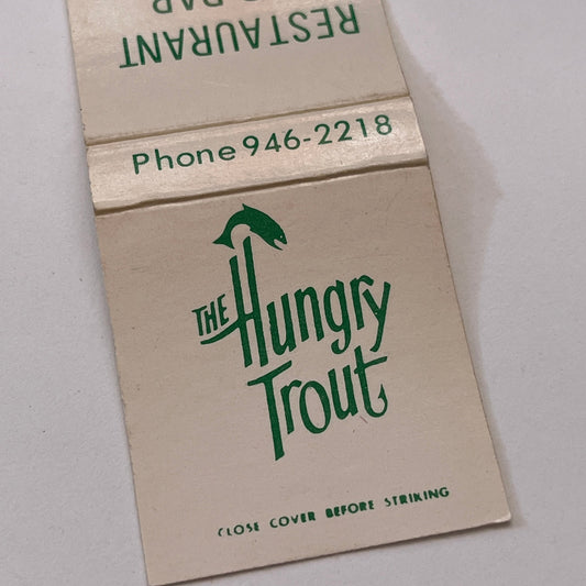 The Hungry Trout Restaurant and Bar Wilmington NY Matchbook Cover TB6-MB1-10