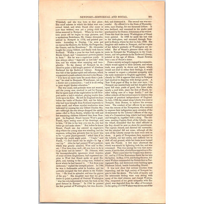 Newport Rhode Island  Historical & Social Traveler- 15 Pages 1854 Article I19