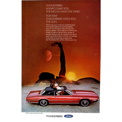 1969 Ford Thunderbird 2-door Landau Automobile Car - Vintage Magazine Ad D20