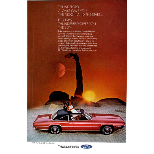 1969 Ford Thunderbird 2-door Landau Automobile Car - Vintage Magazine Ad D20