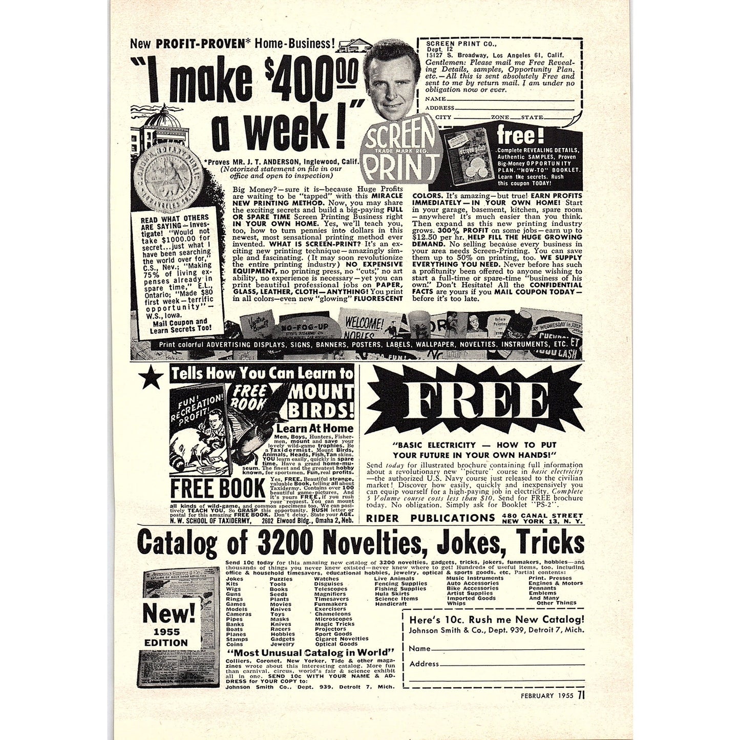 Raymond E. Brandell Start a Profitable Manufacturing Business 1955 Ad AG1-5