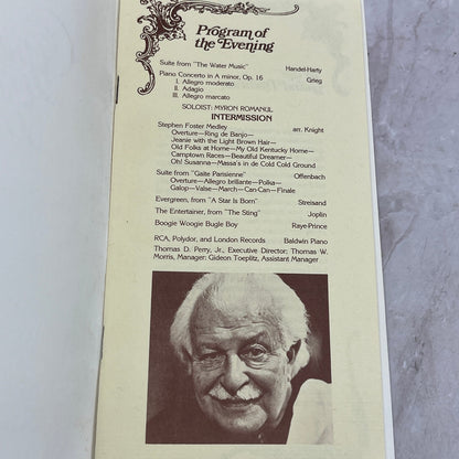 1978 Grand Opera House Wilmington DE Program Myron Romanul Arthur Fiedler J5-EL
