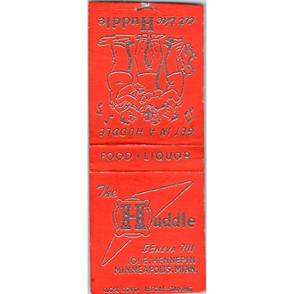 The Huddle Restaurant Minneapolis MN Vintage Matchbook Cover SD2-Y10