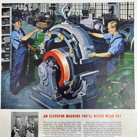 Otis Elevator Company Machines NY 1951 Magazine Ad FL6-10