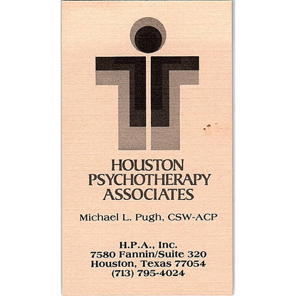 Michael L Pugh Houston Psychotherapy Associates Vintage Business Card SD9-B6