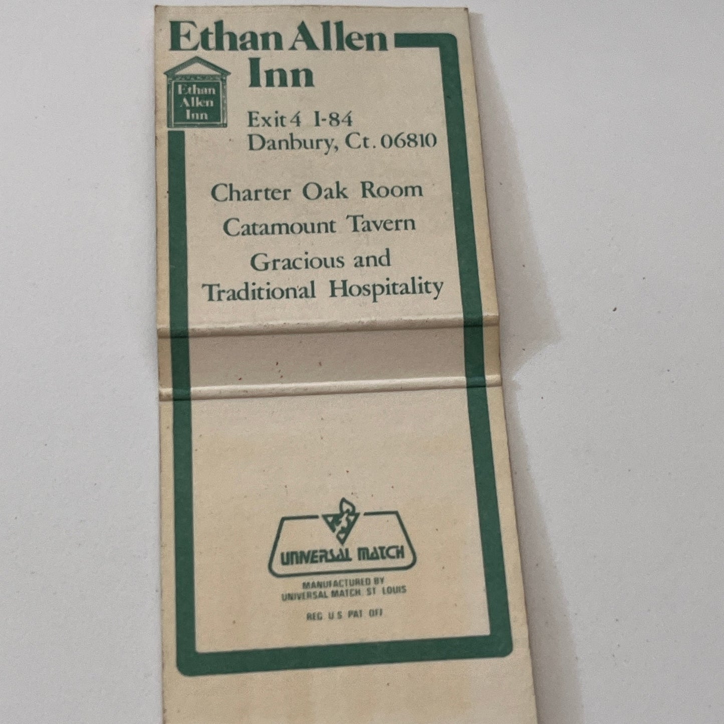 Ethan Allen Inn Danbury CT Vintage Matchbook Cover TB6-MB1-8