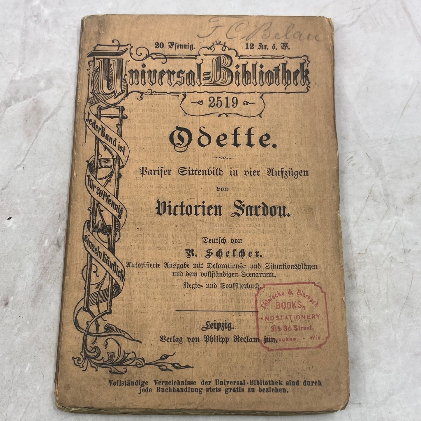 Copied - c1900 Universal Bibliothek - Dishonored Original play E Henle German Book TJ6-OB