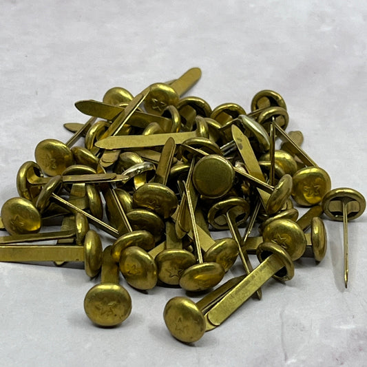 Vintage Deco Fasteners - Brads - 3/4" Big Top Brass- 40 Brads SB7
