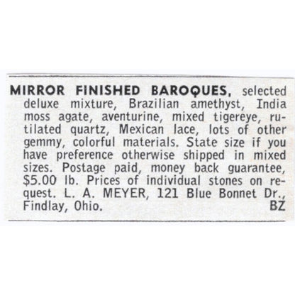 L.A. Meyer Mirror Finished Baroques Findlay Ohio 1964 Magazine Ad AB6-S8