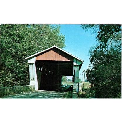 Coburn Bridge St. Joseph River Dekalb County IN Covered Bridge Postcard PB10