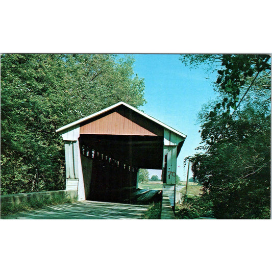 Coburn Bridge St. Joseph River Dekalb County IN Covered Bridge Postcard PB10