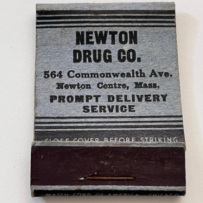 Newton Drug Co Newton Centre MA Vintage Matchbook Cover TB8-MB3-8