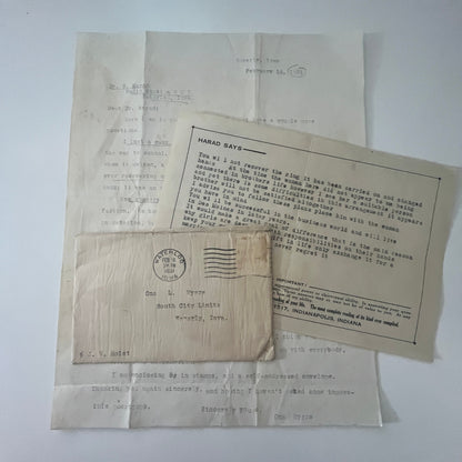 1931 Dr. C. Harad Waterloo IA Astrological Reading for Ona L Myers Waverly K23