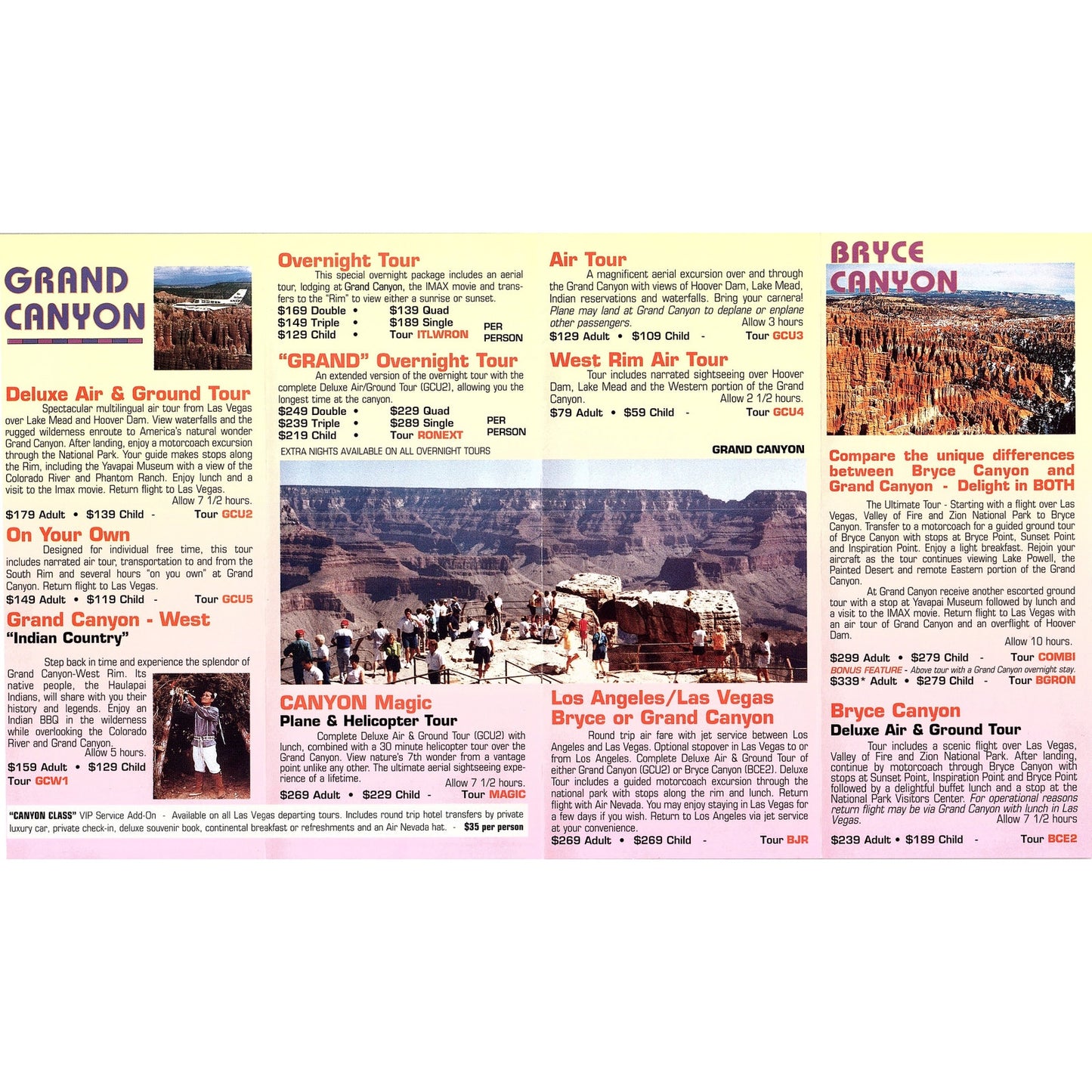 Grand Canyon Monument Valley Air Nevada Vintage Fold Out Travel Brochure TH2-TB1