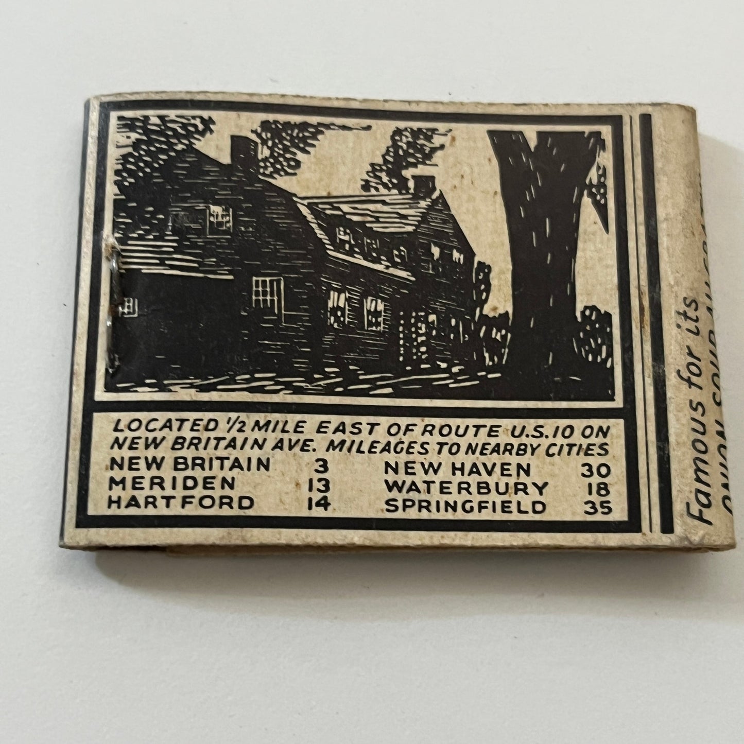 John Cooke's Plainville CT John W Kirkham Vintage Matchbook Cover TB6-MB1-2