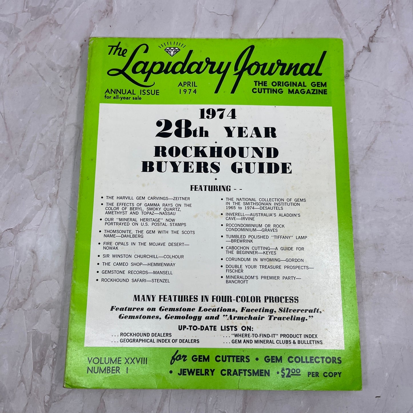 28th Rockhound Buyers Guide - Lapidary Journal Magazine - Apr 1974 M26
