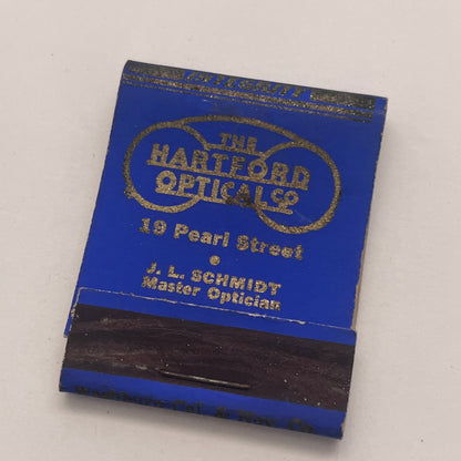 The Hartford Optical Co J.L. Schmidt Optician Vintage Matchbook Cover TB8-MB2-4