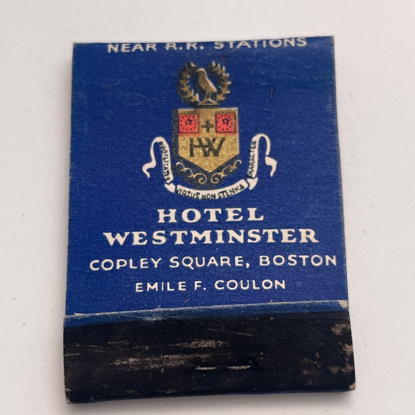 Hotel Westminster Copley Square Boston Emile F Coulon Matchbook Cover TB8-MB-7