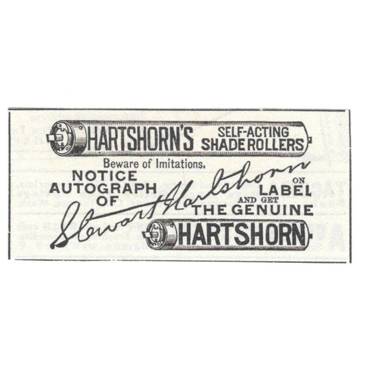 Hartshorn's Self-Acting Shade Rollers c1890 Victorian Ad AE8-CH11