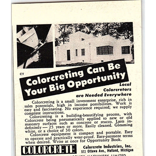 Colorcrete Industries Inc Holland Michigan 1955 Ad AF9-M4