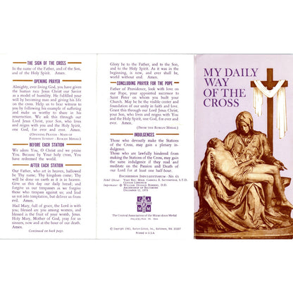 My Daily Way of the Cross Rev Carroll E. Satterfield Vintage Leaflet TH2-PC2