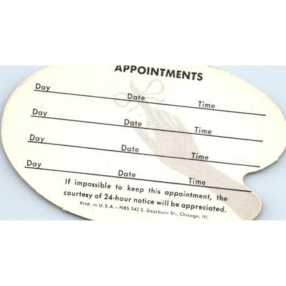 Melba's Studio of Beauty Long Beach CA Appointment Vintage Business Card SD8-B10