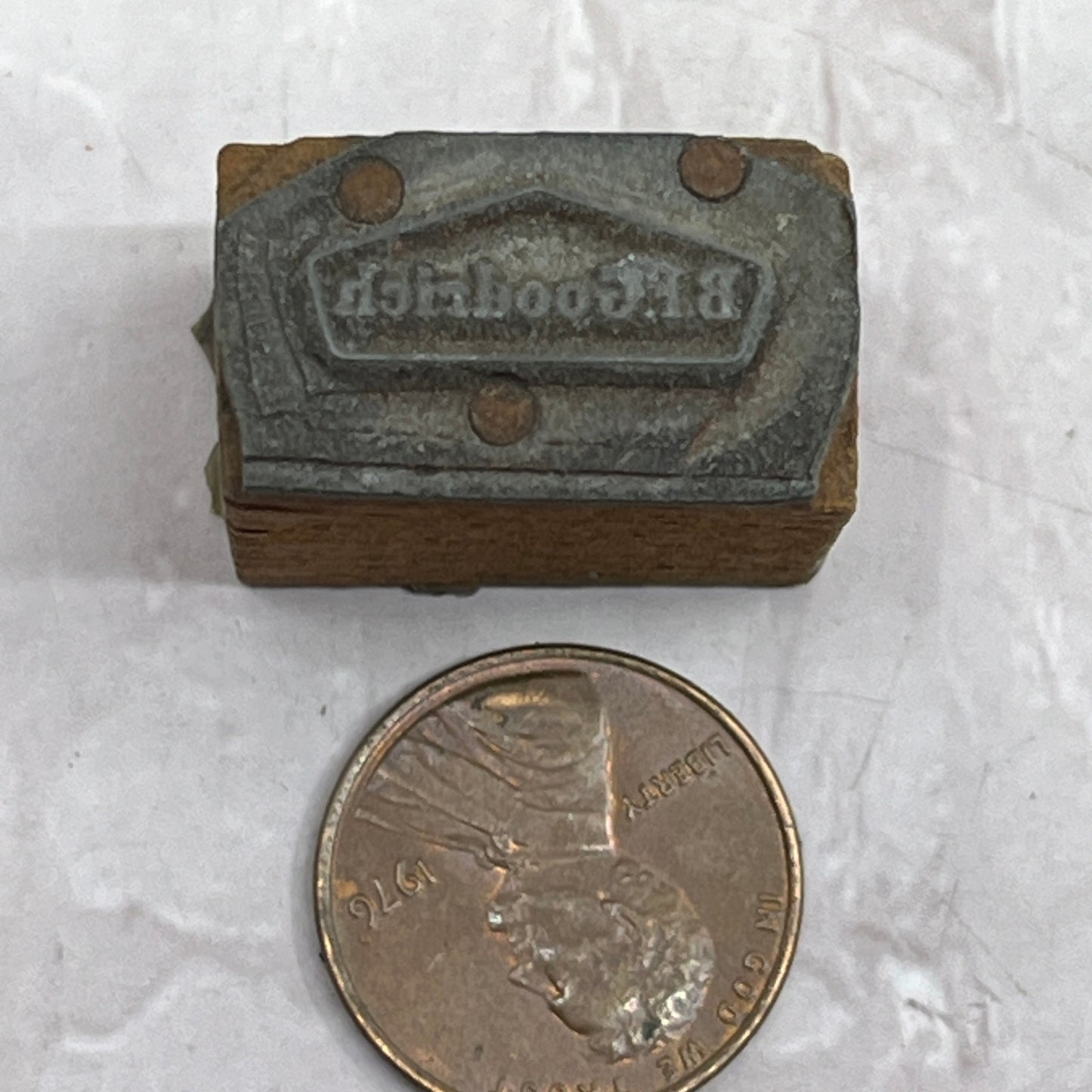 B.F. Goodrich Logo Vintage Letterpress Printers Block Plate SF5-S