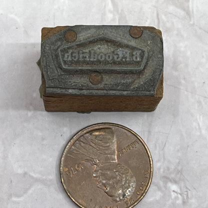 B.F. Goodrich Logo Vintage Letterpress Printers Block Plate SF5-S