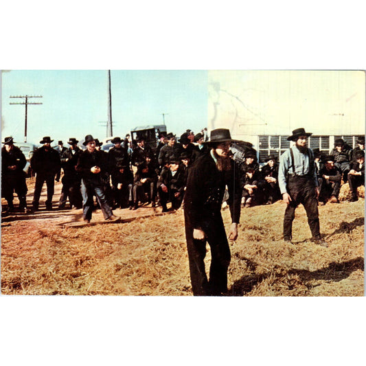 Amish Playing Corner Ball Pennsylvania Dutch Country Vintage Postcard PD5