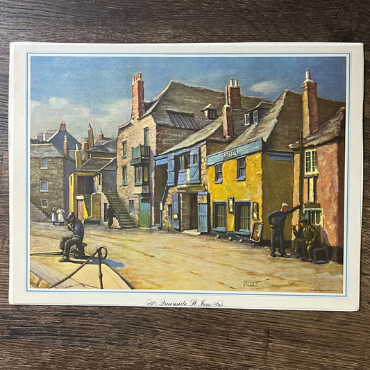 Quayside St. Ives Herbert Truman Vintage Art Print 9x12 V5