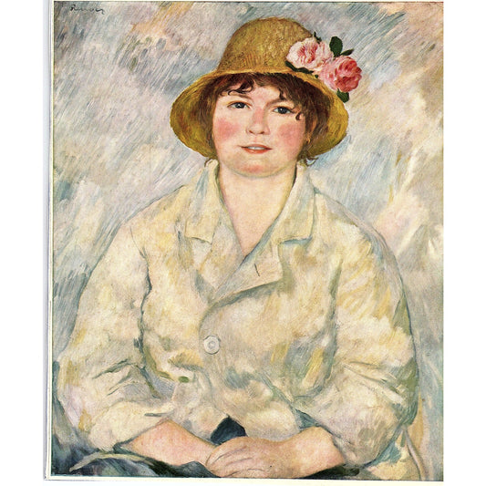 Vintage Portrait of Madame Renoir Lithograph Art Print 8x10 V4