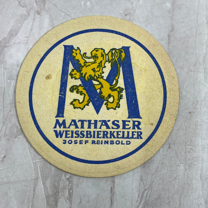 Vintage Mathaser Weissbierkeller Josef Reinbold Löwenbräu Beer Coaster TJ5-CO1