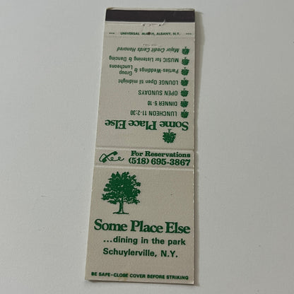 Some Place Else Dining in the Park Schuylerville NY Vintage Matchbook TB6-MB2-5