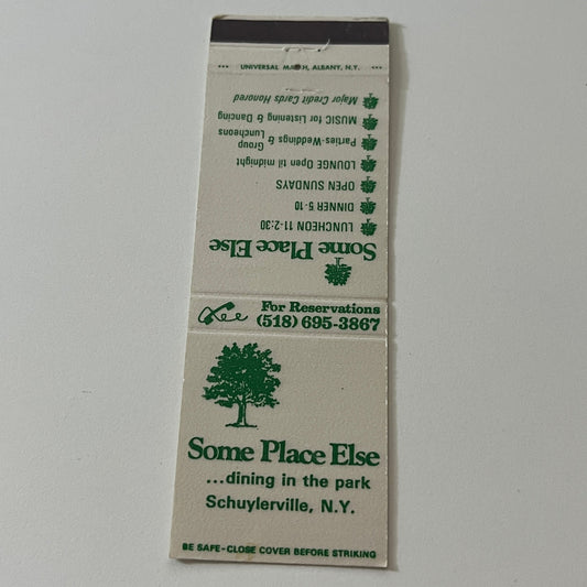 Some Place Else Dining in the Park Schuylerville NY Vintage Matchbook TB6-MB2-5