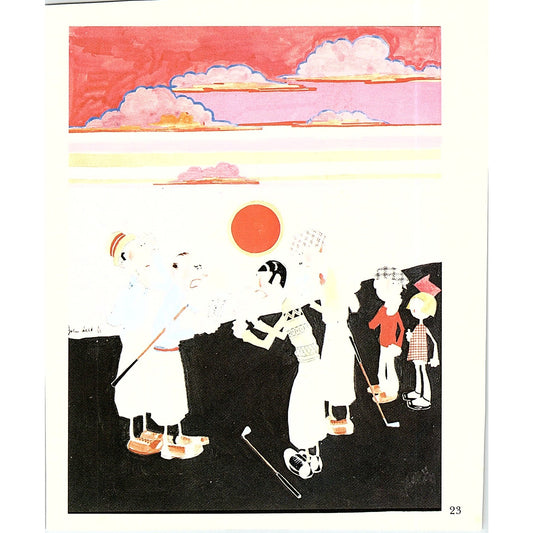 Golf Score Argument - John Held Jr. Vintage Art Print 5x6 V12