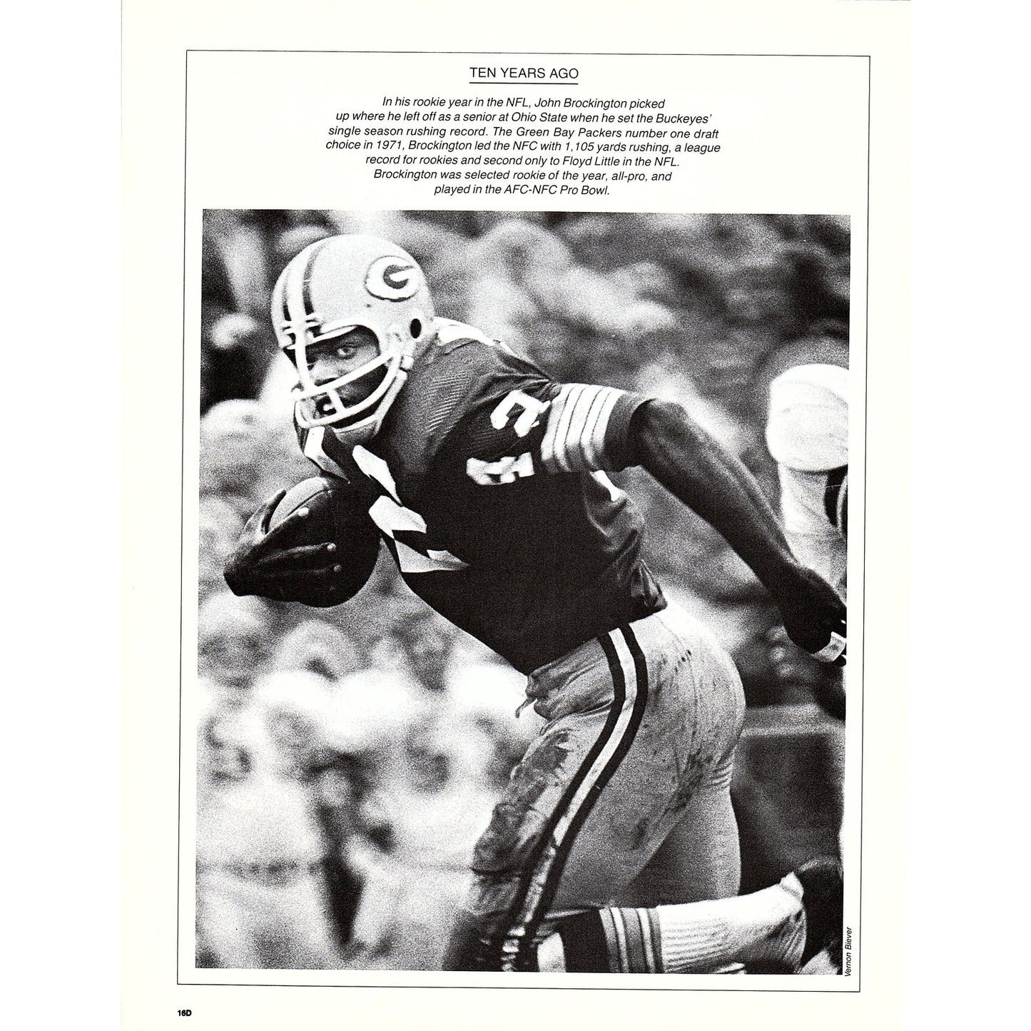 Packers John Brockington / Broncos Floyd Little Double Sided 8x11" 1981 Ad D26