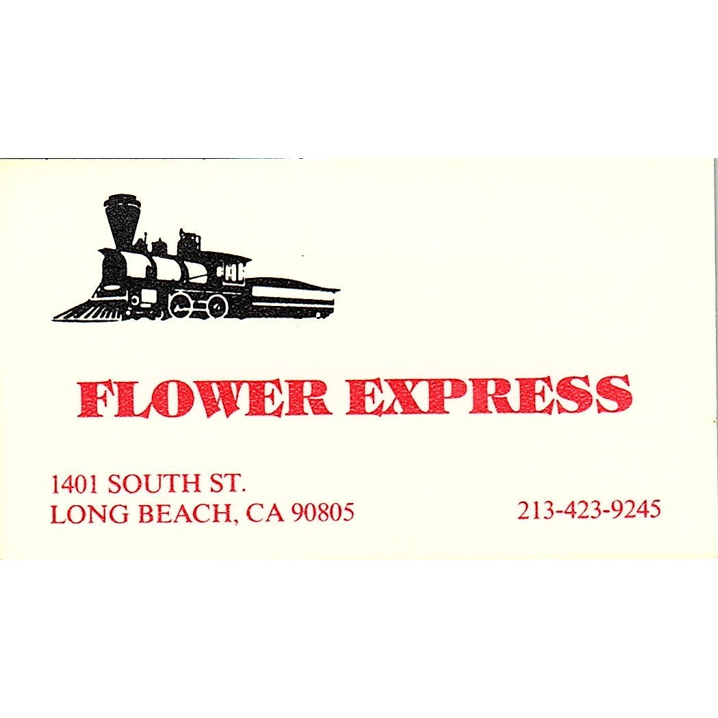 Flower Express Long Beach CA Vintage Business Card SF3-B8