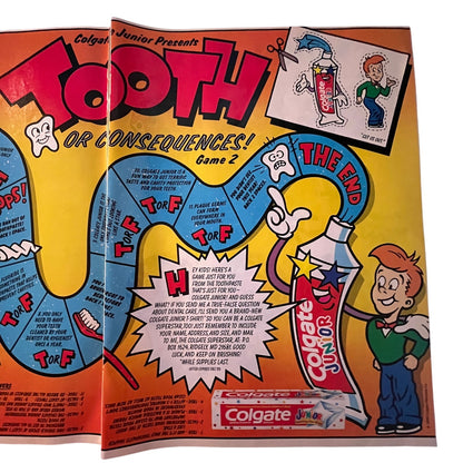 Colgate Toothpaste - Tooth or Consequences Game 1989 Ad B25
