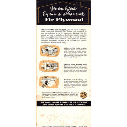 1956 Douglas Fir Plywood Do-It-Together Plans Folder #1 Ideas For Built-Ins D10