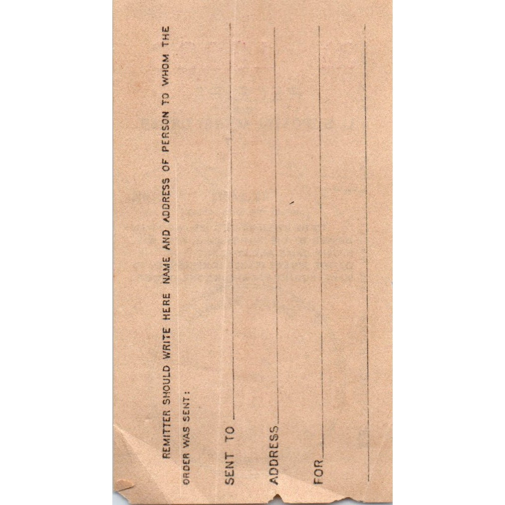 1902 US Postal Money Order Receipt Stub Girard Kansas AD8-Q2